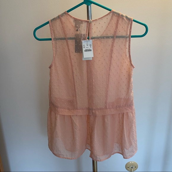 J. Crew Sleeveless Clip Dot Flounce Top - Picture 3 of 3
